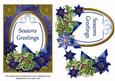 Dblue Poinsettia Seasons Greetings Oval 7x5in Step by Step