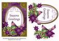 Purple Poinsettia Seasons Greetings Oval 7x5in Step by Step