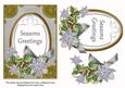 Silver Poinsettia Seasons Greetings Oval 7x5in Step by Step