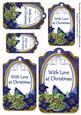 Dblue Poinsettia with Love Sentiment Tag Sheet