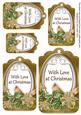Gold Poinsettia with Love Sentiment Tag Sheet