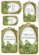 Olive Poinsettia with Love Sentiment Tag Sheet