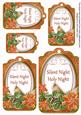 Borange Poinsettia Silent Night Sentiment Tag Sheet
