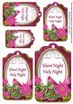 Cerise Poinsettia Silent Night Sentiment Tag Sheet