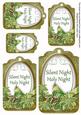 Olive Poinsettia Silent Night Sentiment Tag Sheet