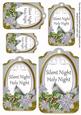 Silver Poinsettia Silent Night Sentiment Tag Sheet