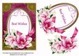 Cerise Magnolia Best Wishes Oval 7x5in Step by Step