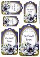 Dark Blue Magnolia Get Well Soon Sentiment Tag Sheet