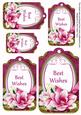 Cerise Magnolia Best Wishes Sentiment Tag Sheet