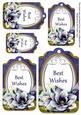 Dark Blue Magnolia Best Wishes Sentiment Tag Sheet