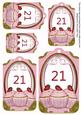 Pink Strawberry Cupcake 21 Sentiment Tag Sheet