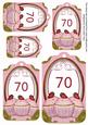 Pink Strawberry Cupcake 70 Sentiment Tag Sheet