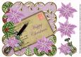 Lilac Poinsettia Happy Christmas 8in Scallop Step by Step