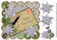 Silver Poinsettia Happy Christmas 8in Scallop Step by Step