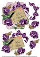 Purple Rose Best Wishes 6in Bracket Decoupage Topper
