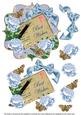 Blue Rose Best Wishes 6in Bracket Decoupage Topper