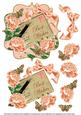 Peach Rose Best Wishes 6in Bracket Decoupage Topper