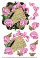 Pink Rose Blk If Friends Were 6in Bracket Decoupage Topper