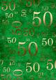 Dark Green Gold 50 Birthday A4 Backing Paper