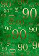 Dark Green Gold 90 Birthday A4 Backing Paper