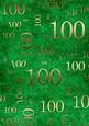Dark Green Gold 100 Birthday A4 Backing Paper
