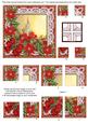 Red Candle Poinsettia 5in Quad Corner Stacker