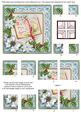 Glory Book Blue Poinsettia 5in Quad Corner Stacker