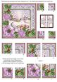 Pretty Snowscene Lilac Poinsettia 5in Quad Corner Stacker