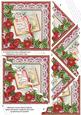 Glory Book Red Poinsettia 5in Triangle Wavy Corner Stacker