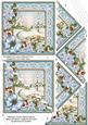 Pretty Snowscene Poinsettia 5in Triangle Wavy Corner Stacker