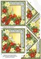 Single Candle Poinsettia 5in Triangle Wavy Corner Stacker