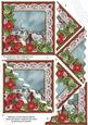 Rooftops Red Poinsettia 5in Triangle Wavy Corner Stacker