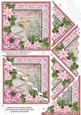 Pink Snowscene Poinsettia 5in Triangle Wavy Corner Stacker