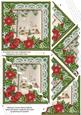 Winter Pub Poinsettia 5in Triangle Wavy Corner Stacker