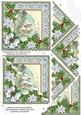 Snow Bells Poinsettia 5in Triangle Wavy Corner Stacker