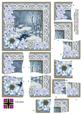 Blue Winter Walk Poinsettia 5in Cross Stacker