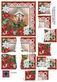 Christmas Lantern Red Poinsettia 5in Cross Stacker