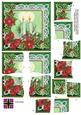 Christmas Candle Duo Poinsettia 5in Cross Stacker