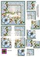 Pretty Snowscene Blue Poinsettia 5in Cross Stacker