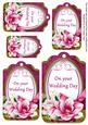 Cerise Magnolia Your Wedding Day Sentiment Tag Sheet