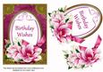 Cerise Magnolia Birthday Wishes Oval 7x5in Step by Step