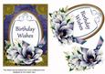 Dark Blue Magnolia Birthday Wishes Oval 7x5in Step by Step