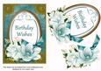Teal Magnolia Birthday Wishes Oval 7x5in Step by Step