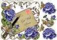 Dark Blue Roses Get Well Soon 8in Scallop Decoupage Topper