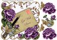 Purple Roses Get Well Soon 8in Scallop Decoupage Topper