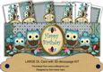 Blue Owls Happy Birthday Large Dl Decoupage Card Kit