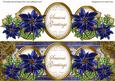 Dark Blue Poinsettia Seasons Greetings Large Dl Decoupage