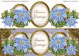 Pale Blue Poinsettia Seasons Greetings Large Dl Decoupage