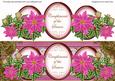 Cerise Poinsettia Compliments of Season Large Dl Decoupage