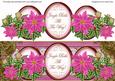 Cerise Poinsettia Jingle All the Way! Large Dl Topper